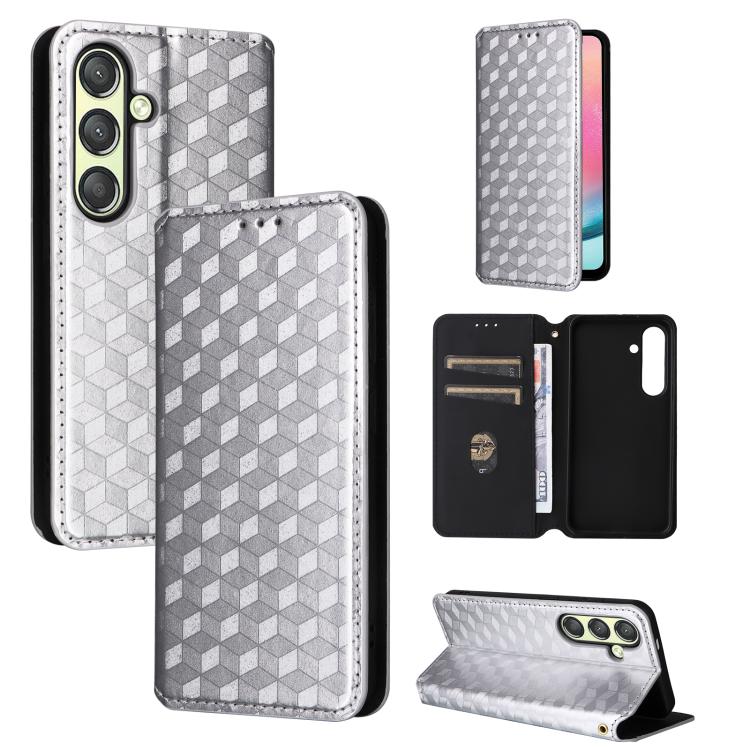 Custodia per telefono in pelle con texture a griglia cubica., For Samsung Galaxy S23 FE 5G, For Samsung Galaxy S23 Ultra 5G, For Samsung Galaxy S23+ 5G, For Samsung Galaxy S23 5G