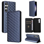 Custodia per telefono in pelle con texture a griglia cubica., For Samsung Galaxy S24 FE 5G, For Samsung Galaxy S24 Ultra 5G, For Samsung Galaxy S24+ 5G, For Samsung Galaxy S24 5G