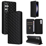 Custodia per telefono in pelle con texture a griglia cubica., For Samsung Galaxy S23 FE 5G, For Samsung Galaxy S23 Ultra 5G, For Samsung Galaxy S23+ 5G, For Samsung Galaxy S23 5G