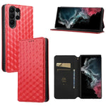 Custodia per telefono in pelle con texture a griglia cubica., For Samsung Galaxy S20 FE 2022 / 5G / 4G, For Samsung Galaxy S22 Ultra 5G, For Samsung Galaxy S22+ 5G, For Samsung Galaxy S22 5G