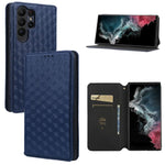 Custodia per telefono in pelle con texture a griglia cubica., For Samsung Galaxy S20 FE 2022 / 5G / 4G, For Samsung Galaxy S22 Ultra 5G, For Samsung Galaxy S22+ 5G, For Samsung Galaxy S22 5G