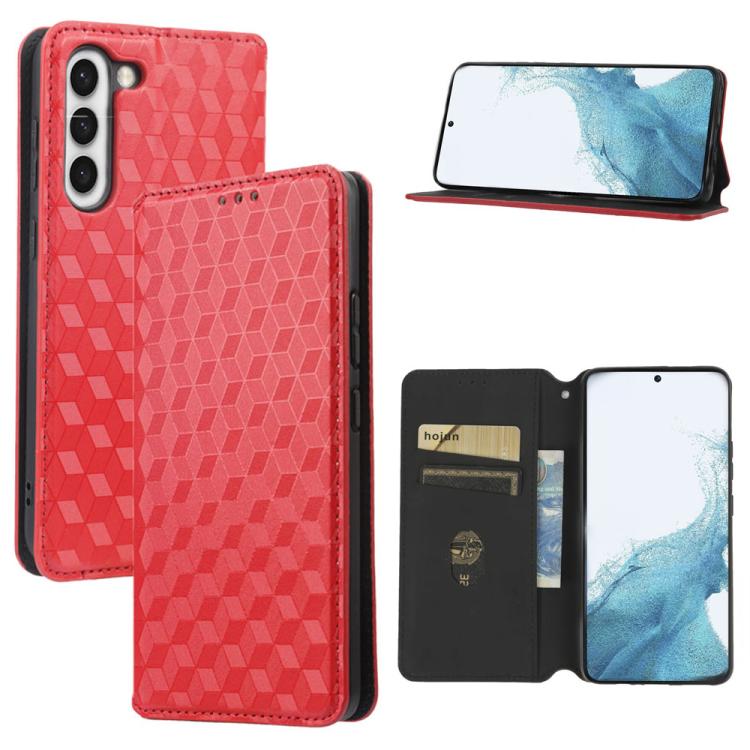 Custodia per telefono in pelle con texture a griglia cubica., For Samsung Galaxy S20 FE 2022 / 5G / 4G, For Samsung Galaxy S22 Ultra 5G, For Samsung Galaxy S22+ 5G, For Samsung Galaxy S22 5G