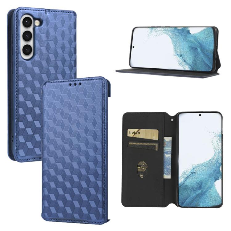 Custodia per telefono in pelle con texture a griglia cubica., For Samsung Galaxy S20 FE 2022 / 5G / 4G, For Samsung Galaxy S22 Ultra 5G, For Samsung Galaxy S22+ 5G, For Samsung Galaxy S22 5G