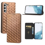 Custodia per telefono in pelle con texture a griglia cubica., For Samsung Galaxy S20 FE 2022 / 5G / 4G, For Samsung Galaxy S22 Ultra 5G, For Samsung Galaxy S22+ 5G, For Samsung Galaxy S22 5G