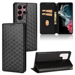 Custodia per telefono in pelle con texture a griglia cubica., For Samsung Galaxy S21 FE 5G, For Samsung Galaxy S21 5G, For Samsung Galaxy S21+ 5G, For Samsung Galaxy S21 Ultra 5G