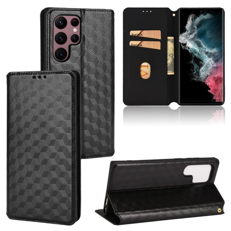 Custodia per telefono in pelle con texture a griglia cubica., For Samsung Galaxy S21 FE 5G, For Samsung Galaxy S21 5G, For Samsung Galaxy S21+ 5G, For Samsung Galaxy S21 Ultra 5G