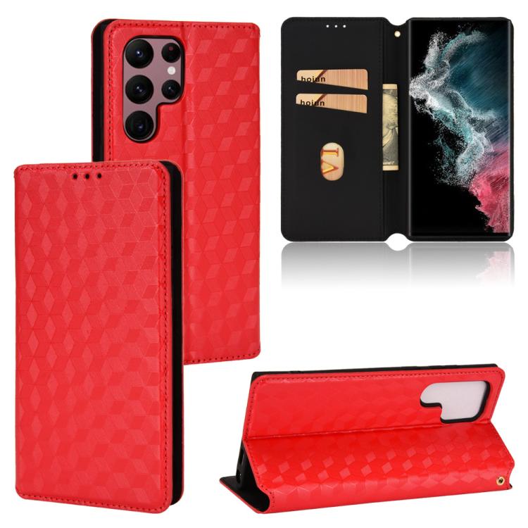 Custodia per telefono in pelle con texture a griglia cubica., For Samsung Galaxy S21 FE 5G, For Samsung Galaxy S21 5G, For Samsung Galaxy S21+ 5G, For Samsung Galaxy S21 Ultra 5G