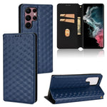 Custodia per telefono in pelle con texture a griglia cubica., For Samsung Galaxy S21 FE 5G, For Samsung Galaxy S21 5G, For Samsung Galaxy S21+ 5G, For Samsung Galaxy S21 Ultra 5G