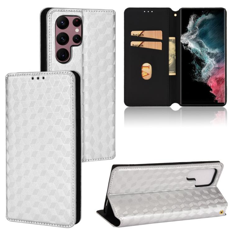 Custodia per telefono in pelle con texture a griglia cubica., For Samsung Galaxy S21 FE 5G, For Samsung Galaxy S21 5G, For Samsung Galaxy S21+ 5G, For Samsung Galaxy S21 Ultra 5G