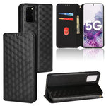 Custodia per telefono in pelle con texture a griglia cubica., For Samsung Galaxy S20, For Samsung Galaxy S20+