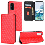 Custodia per telefono in pelle con texture a griglia cubica., For Samsung Galaxy S20, For Samsung Galaxy S20+