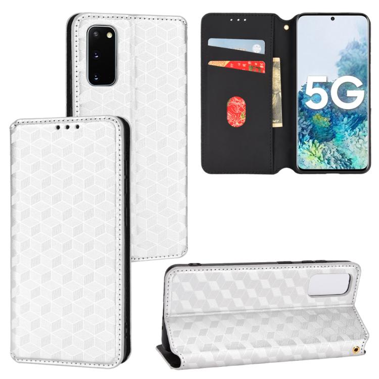 Custodia per telefono in pelle con texture a griglia cubica., For Samsung Galaxy S20 FE 2022 / 5G / 4G, For Samsung Galaxy S22 Ultra 5G, For Samsung Galaxy S22+ 5G, For Samsung Galaxy S22 5G