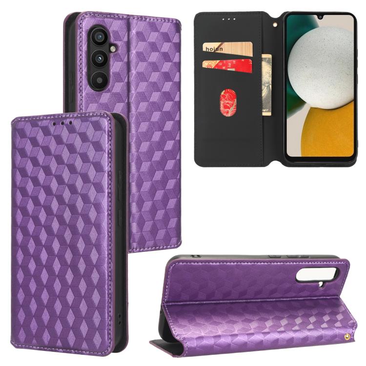 Custodia per telefono in pelle con texture a griglia cubica., For Samsung Galaxy A34 5G, For Samsung Galaxy A54 5G, For Samsung Galaxy A23e / A23s, For Samsung Galaxy A04 4G / M13 5G