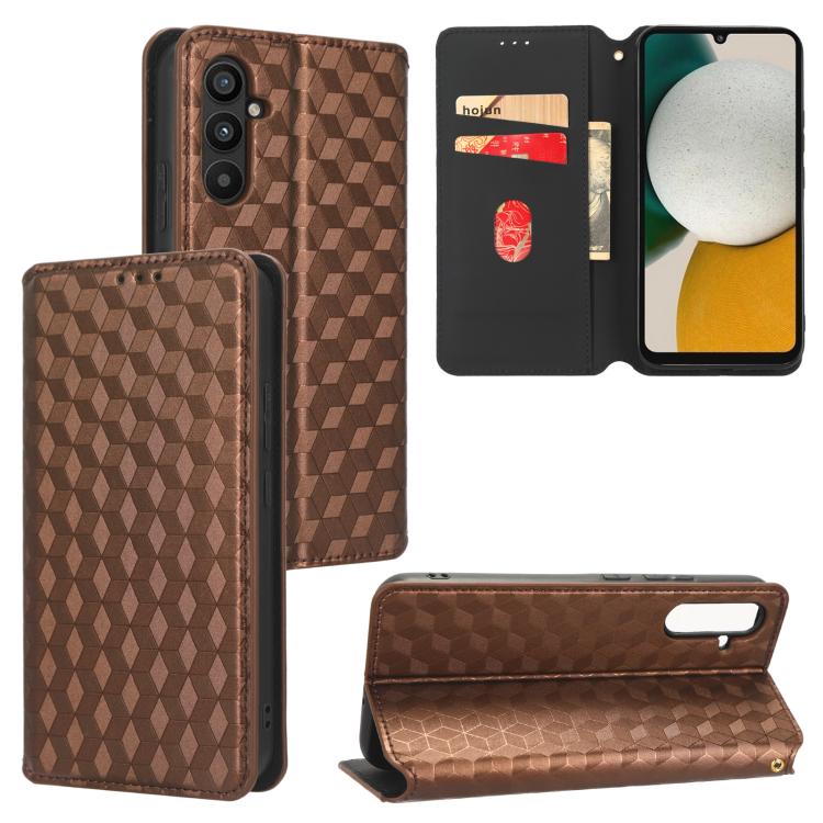 Custodia per telefono in pelle con texture a griglia cubica., For Samsung Galaxy A34 5G, For Samsung Galaxy A54 5G, For Samsung Galaxy A23e / A23s, For Samsung Galaxy A04 4G / M13 5G