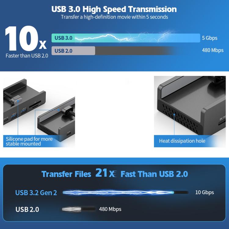 Hub USB Type-C 4 porte in lega di alluminio ORICO