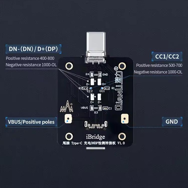 Scheda tester USB-C QianLi iBridge con rilevamento DNDP - immagine 5