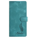 Custodia per telefono in similpelle con effetto piuma goffrato, piacevole al tatto., For Samsung Galaxy A03, For Samsung Galaxy A13 4G, For Samsung Galaxy A22 4G