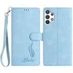 Custodia per telefono in similpelle con effetto piuma goffrato, piacevole al tatto., For Samsung Galaxy A03, For Samsung Galaxy A13 4G, For Samsung Galaxy A22 4G