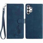 Custodia per telefono in similpelle con effetto piuma goffrato, piacevole al tatto., For Samsung Galaxy A22 5G, For Samsung Galaxy A32 4G, For Samsung Galaxy A72