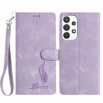 Custodia per telefono in similpelle con effetto piuma goffrato, piacevole al tatto., For Samsung Galaxy A22 5G, For Samsung Galaxy A32 4G, For Samsung Galaxy A72
