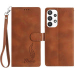 Custodia per telefono in similpelle con effetto piuma goffrato, piacevole al tatto., For Samsung Galaxy A22 5G, For Samsung Galaxy A32 4G, For Samsung Galaxy A72