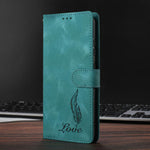 Custodia per telefono in similpelle con effetto piuma goffrato, piacevole al tatto., For Samsung Galaxy A02s