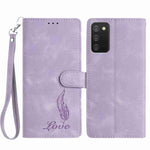 Custodia per telefono in similpelle con effetto piuma goffrato, piacevole al tatto., For Samsung Galaxy A02s