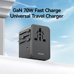 Caricabatterie da viaggio universale USAMS CC310 da 70 W con tre porte Type-C e due porte USB-A, CC310