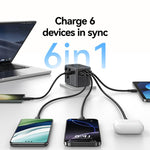Caricabatterie da viaggio universale USAMS CC310 da 70 W con tre porte Type-C e due porte USB-A, CC310