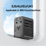 Caricabatterie da viaggio universale USAMS CC310 da 70 W con tre porte Type-C e due porte USB-A, CC310