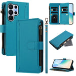 Custodia in pelle con chiusura magnetica, 9 scomparti per carte e cerniera, con cinturino da polso., For Samsung Galaxy S26+ 5G, For Samsung Galaxy S26 Edge 5G, For Samsung Galaxy S26 Ultra 5G, For Samsung Galaxy S26 5G