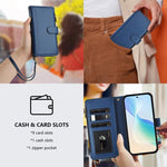 Custodia in pelle con chiusura magnetica, 9 scomparti per carte e cerniera, con cinturino da polso., For Samsung Galaxy S26+ 5G, For Samsung Galaxy S26 Edge 5G, For Samsung Galaxy S26 Ultra 5G, For Samsung Galaxy S26 5G