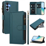 Custodia in pelle con chiusura magnetica, 9 scomparti per carte e cerniera, con cinturino da polso., For Samsung Galaxy A15 5G / 4G, For Samsung Galaxy A55 5G, For Samsung Galaxy A35 5G, For Samsung Galaxy A25 5G