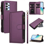 Custodia in pelle con chiusura magnetica, 9 scomparti per carte e cerniera, con cinturino da polso., For Samsung Galaxy A24 4G, For Samsung Galaxy A23 5G / 4G / M23, For Samsung Galaxy A32 5G / M32 5G, For Samsung Galaxy A04 Core / A03 Core