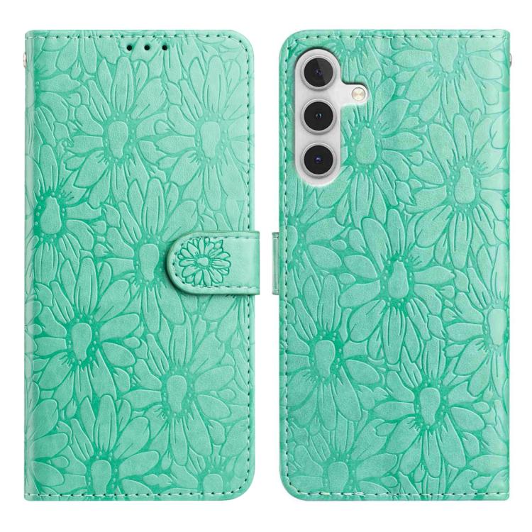 Custodia per telefono in pelle con motivo a margherite in rilievo, For Samsung Galaxy A55 5G, For Samsung Galaxy A35 5G