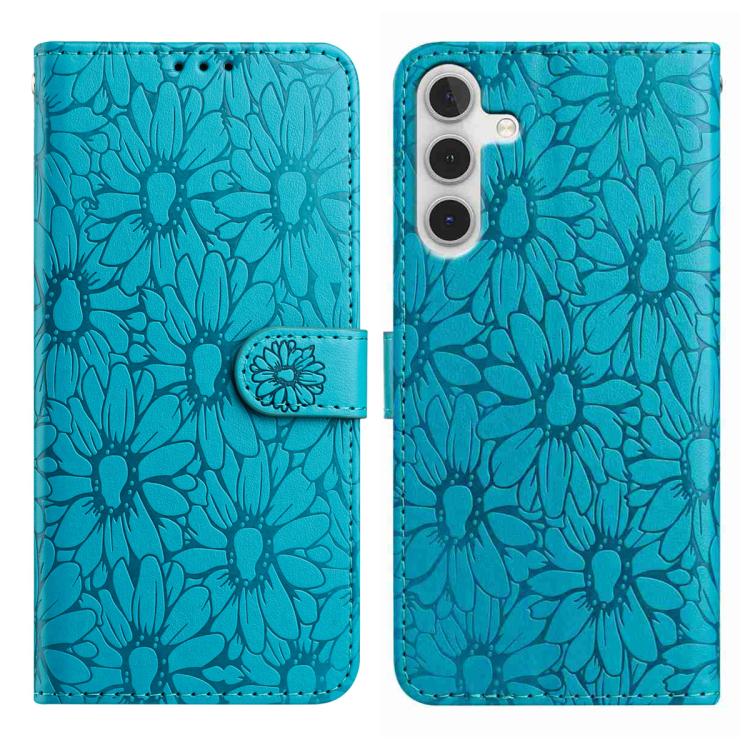 Custodia per telefono in pelle con motivo a margherite in rilievo, For Samsung Galaxy A55 5G, For Samsung Galaxy A35 5G