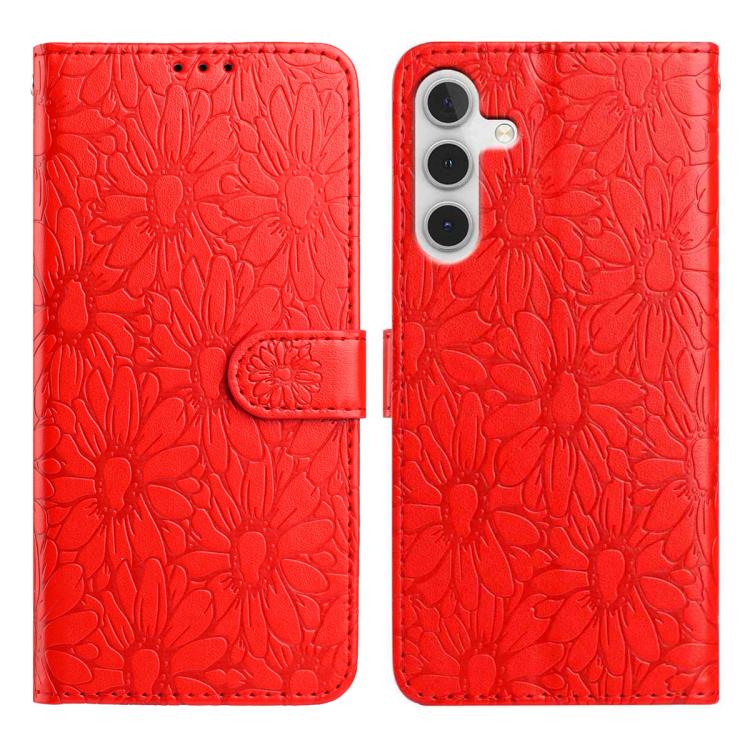 Custodia per telefono in pelle con motivo a margherite in rilievo, For Samsung Galaxy A24 4G, For Samsung Galaxy A23 5G