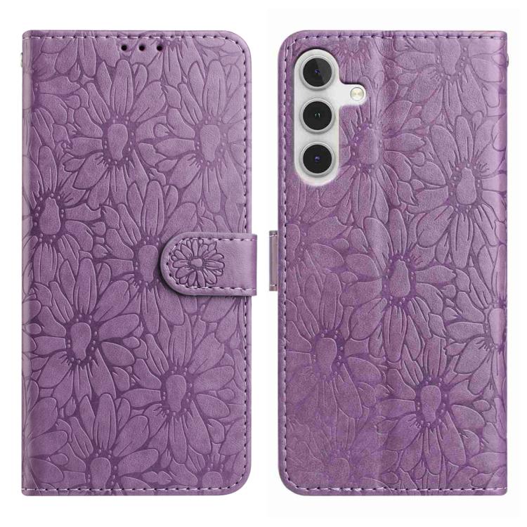 Custodia per telefono in pelle con motivo a margherite in rilievo, For Samsung Galaxy A24 4G, For Samsung Galaxy A23 5G