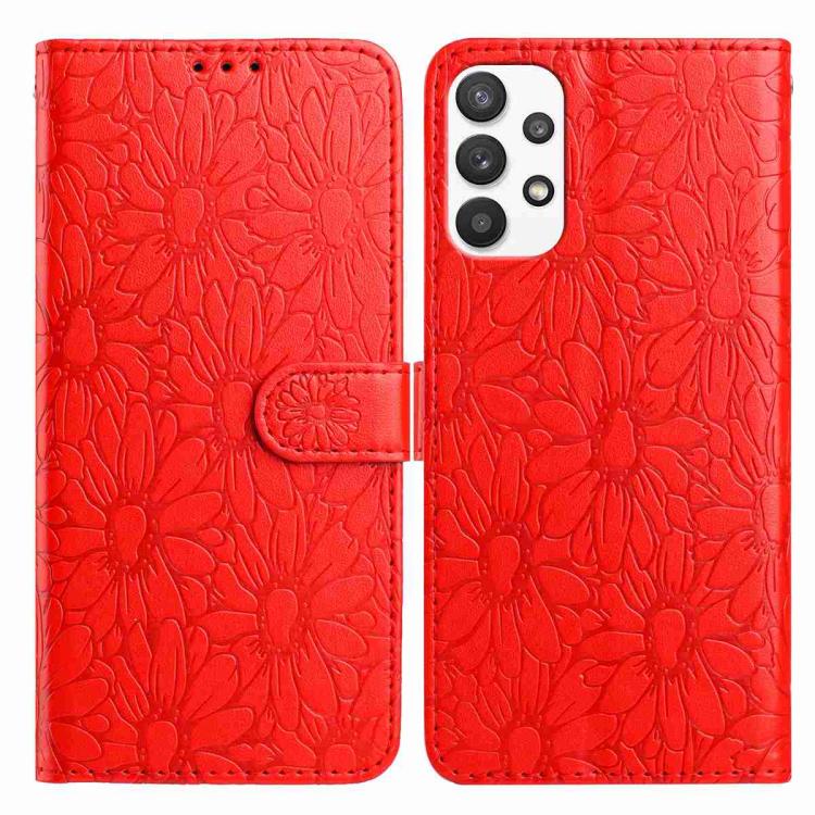 Custodia per telefono in pelle con motivo a margherite in rilievo, For Samsung Galaxy A24 4G, For Samsung Galaxy A23 5G