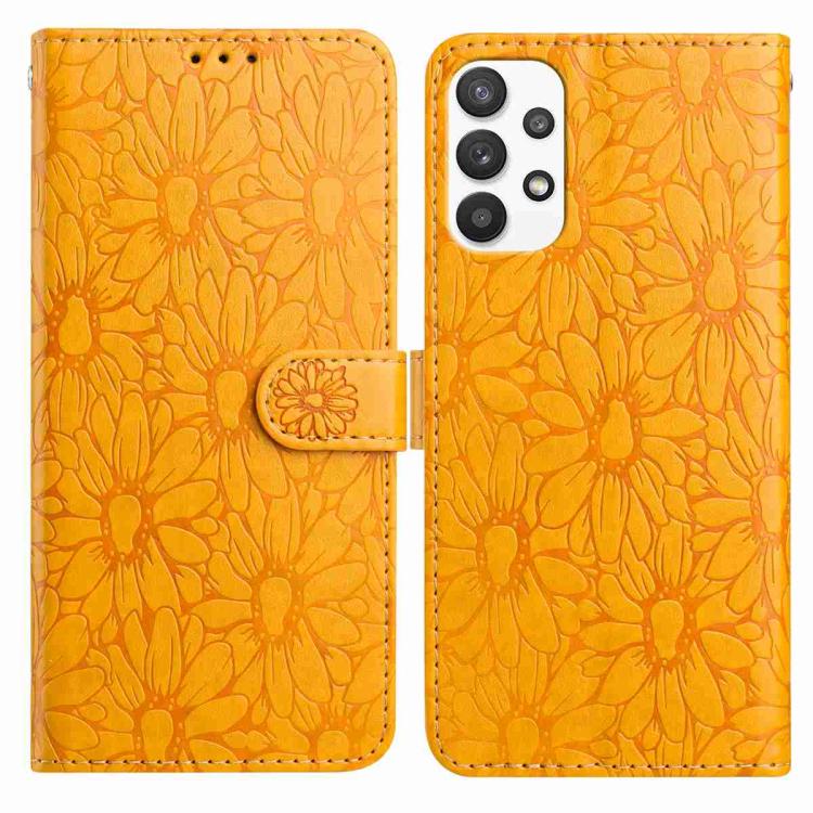 Custodia per telefono in pelle con motivo a margherite in rilievo, For Samsung Galaxy A24 4G, For Samsung Galaxy A23 5G