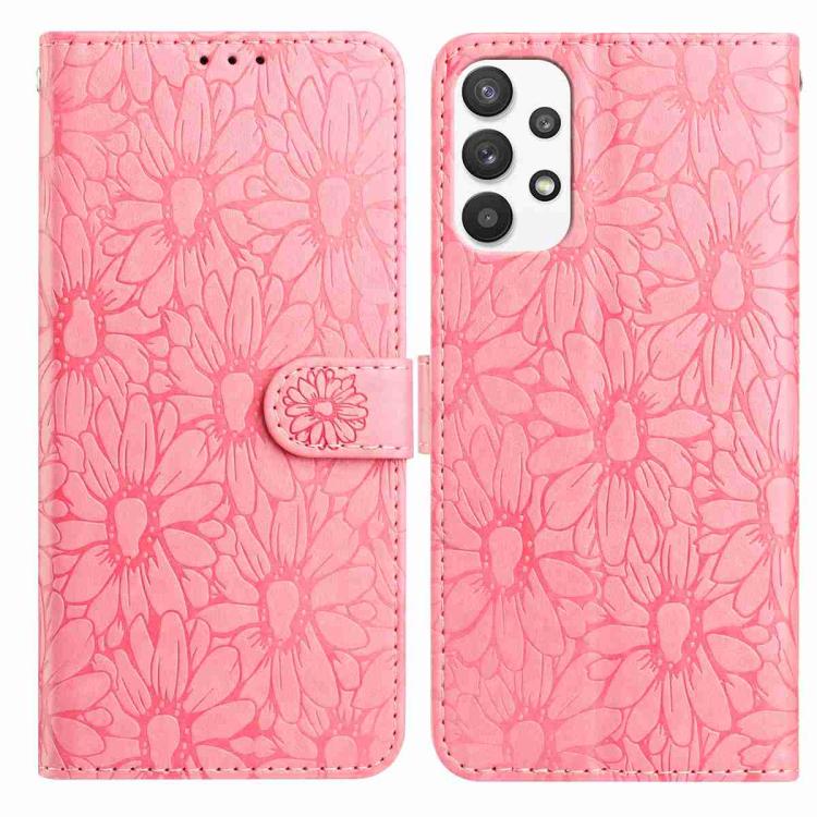 Custodia per telefono in pelle con motivo a margherite in rilievo, For Samsung Galaxy A24 4G, For Samsung Galaxy A23 5G