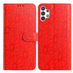 Custodia per telefono in pelle con motivo a margherite in rilievo, For Samsung Galaxy A03, For Samsung Galaxy A13 4G