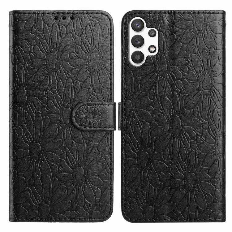 Custodia per telefono in pelle con motivo a margherite in rilievo, For Samsung Galaxy A03, For Samsung Galaxy A13 4G