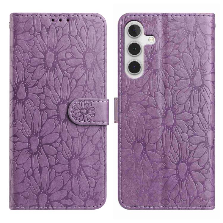 Custodia per telefono in pelle con motivo a margherite in rilievo, For Samsung Galaxy A04, For Samsung Galaxy A04s / A13 5G