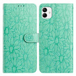 Custodia per telefono in pelle con motivo a margherite in rilievo, For Samsung Galaxy A04, For Samsung Galaxy A04s / A13 5G
