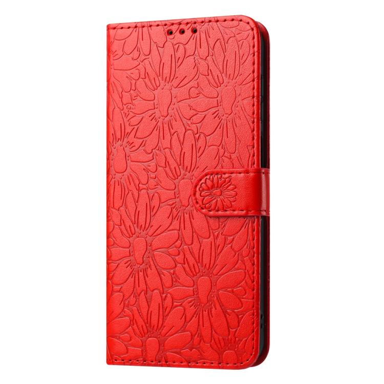 Custodia per telefono in pelle con motivo a margherite in rilievo, For Samsung Galaxy A03, For Samsung Galaxy A13 4G