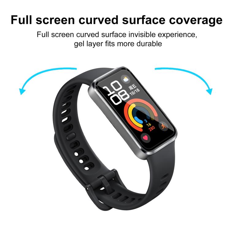 2 pellicole protettive morbide in materiale composito 3D curvo xDfind per lo schermo, For Huawei Band 10 NFC, For Huawei Band 10, For Huawei Watch Fit 3, For Huawei Band 9 NFC, For Huawei Band 9, For Huawei Band 8 NFC, For Huawei Band 8