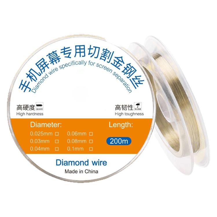 Filo diamantato per separazione schermi 0,025 mm, 200 m
