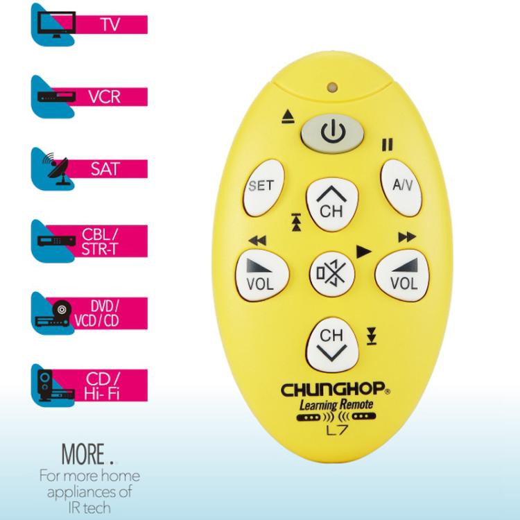 Telecomando universale CHUNGHOP L7 a infrarossi, grigio - immagine 6