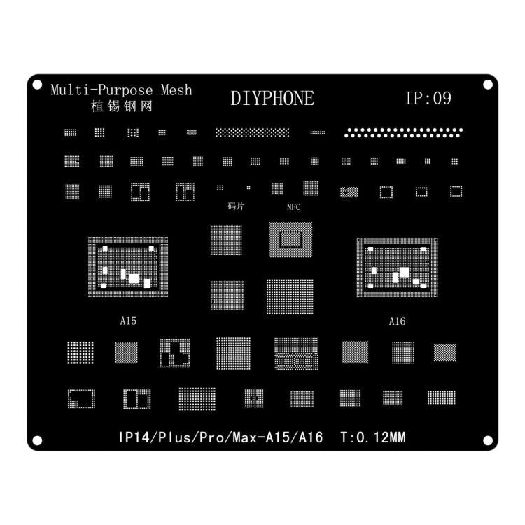 Stencil BGA per reballing iPhone 13, 14 e 15 con base magnetica - immagine 2